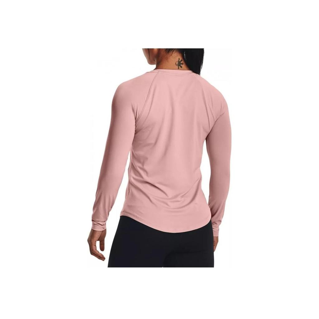 Under Armour Casual Round Neck Running Training Long Sleeve T-Shirt Women Tops Pink 1368179-676