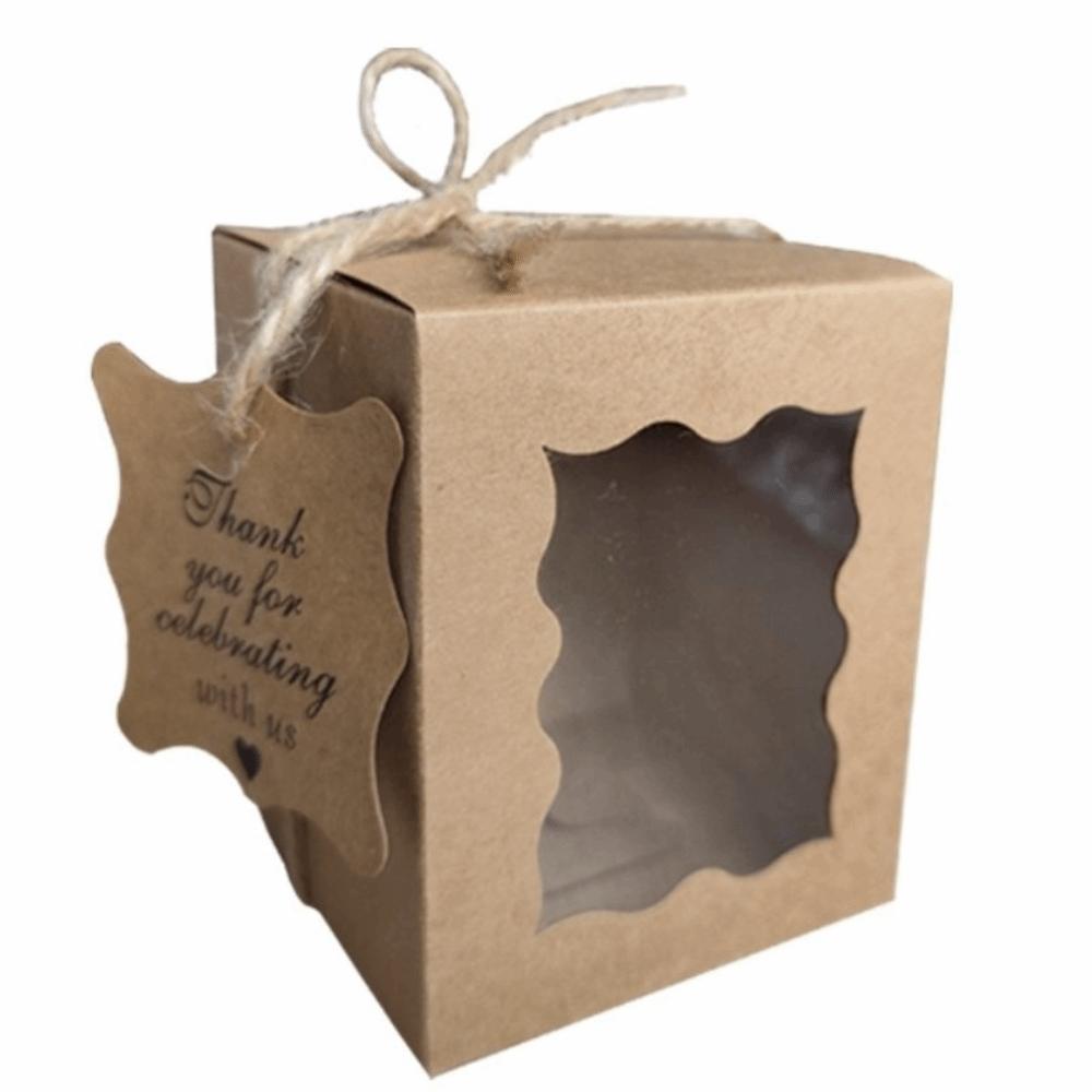 10pcs Top Quality Clear Window Packaging With Tags Folding Retro Boxes Special Occasions
