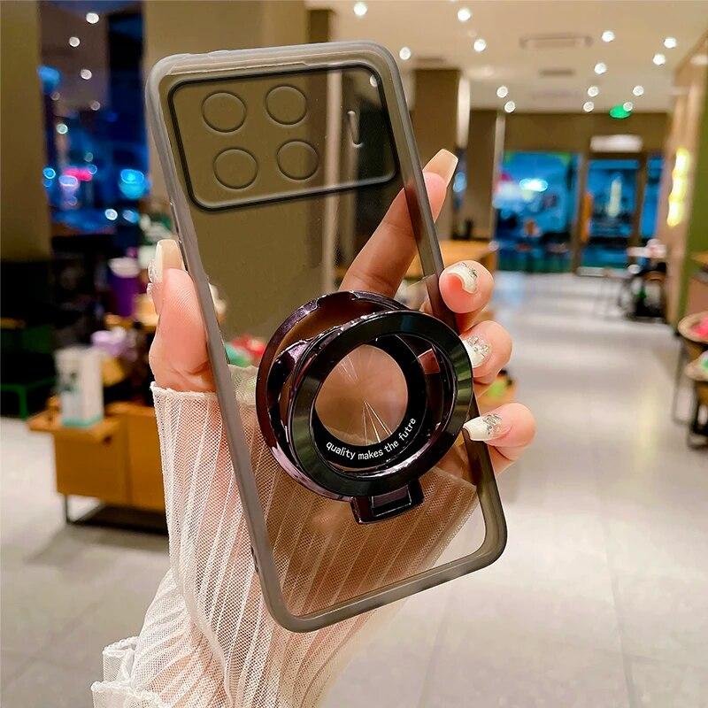 Телефон Tecno Для чехла Spark 20 Pro 20pro Plus Прозрачный Ударопрочный Мягкий чехол С магнитной подставкой Держателем Полная защита камеры Пленка Силиконовый чехол