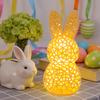 3D Printed Rabbit Lamp Hollow Bunny Night Light for Kid's Room Bedroom Nursery Easter Party Table