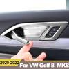 Для Volkawagen VW Golf 8 MK8 2022 Нержавеющая сталь автомобиля внутренняя дверная ручка чаша крышка отделка рамка наклейки аксессуары