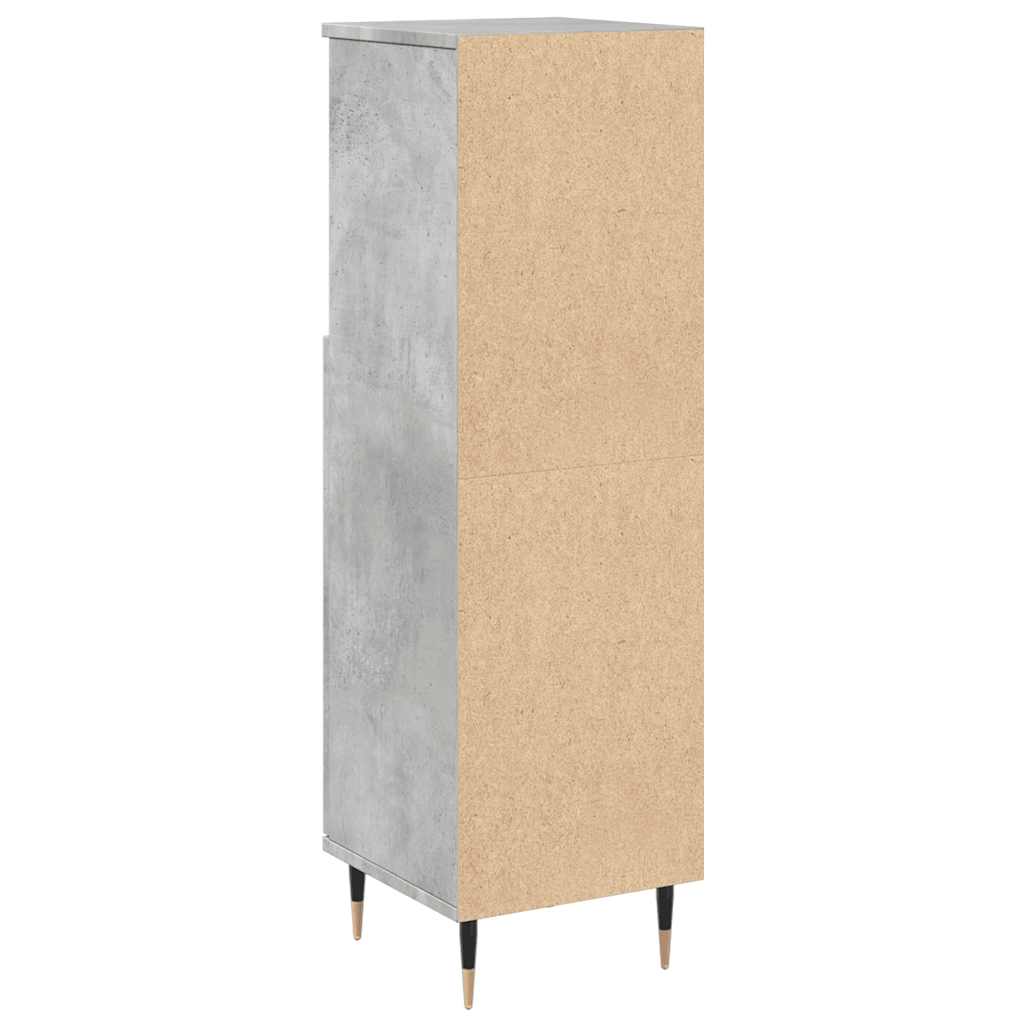 Bathroom Cabinet Concrete Grey 30 x 30 x 100 cm Engineered Wood