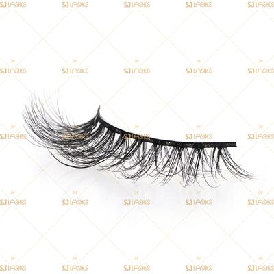 SJ Lashes Ручная работа Полный объем 3D Норковые Накладные Ресницы Супер Завитые Пушистые Ресницы