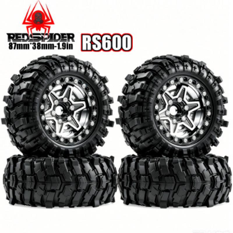 1/10 RC Off-Road Wild Bull 88mm African Lion Tires with 1.9 Six-Star Wheels