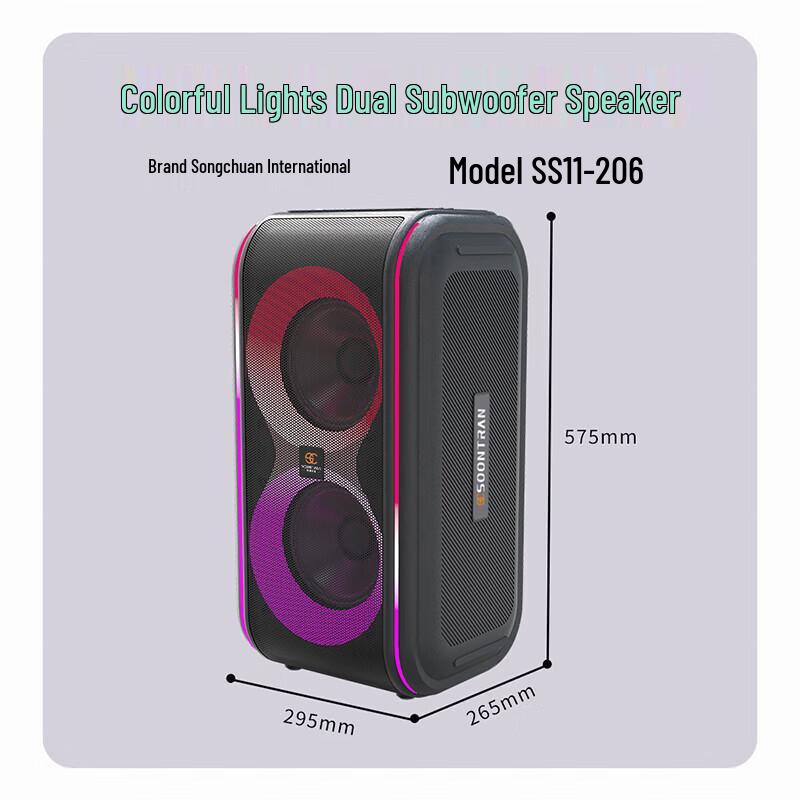 Портативная уличная Bluetooth-колонка для караоке SS11-206 с китайской вилкой (адаптер в комплекте) (Китайская версия)