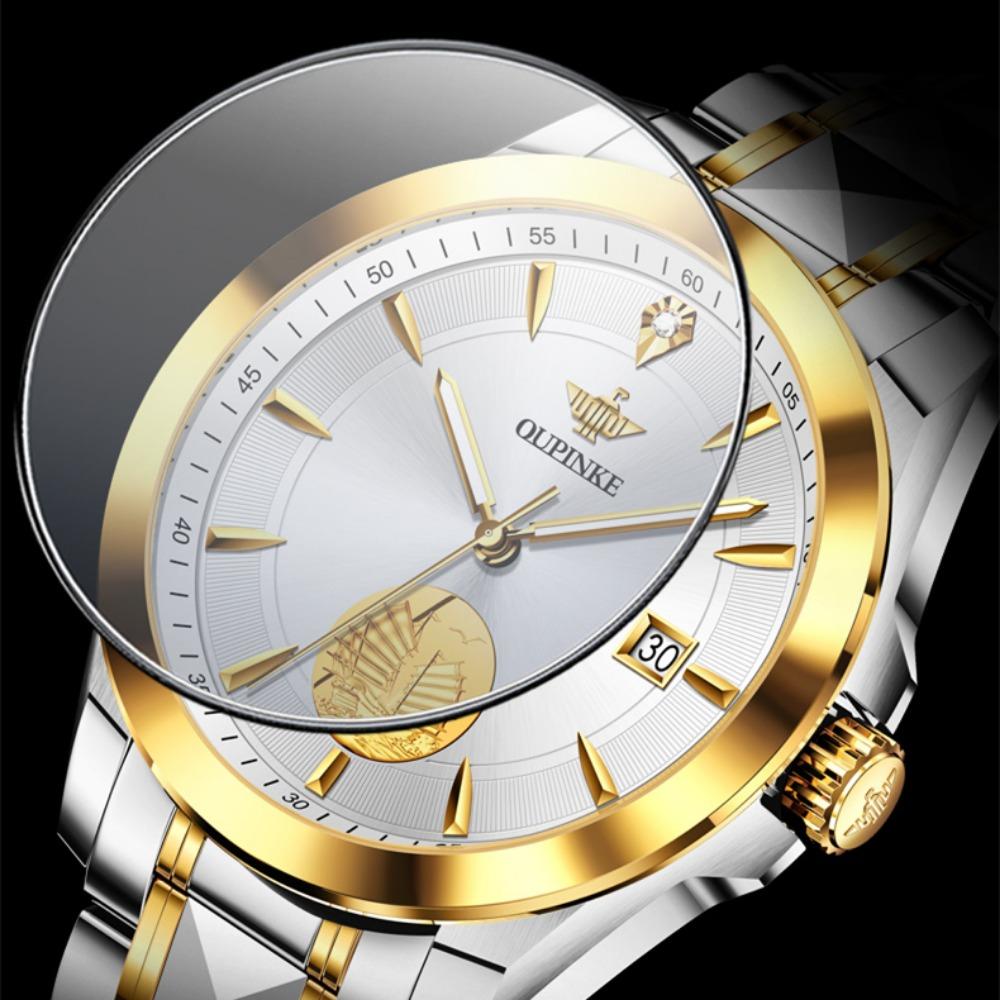 OUPINKE Мужские часы Рельефный парусный дизайн Механические часы Высококачественные часы