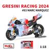 Майсто 1:18 Gresini Racing 2024 GP Racing Repsol Team Литые Коллекционные Модели Мотоциклов Игрушки