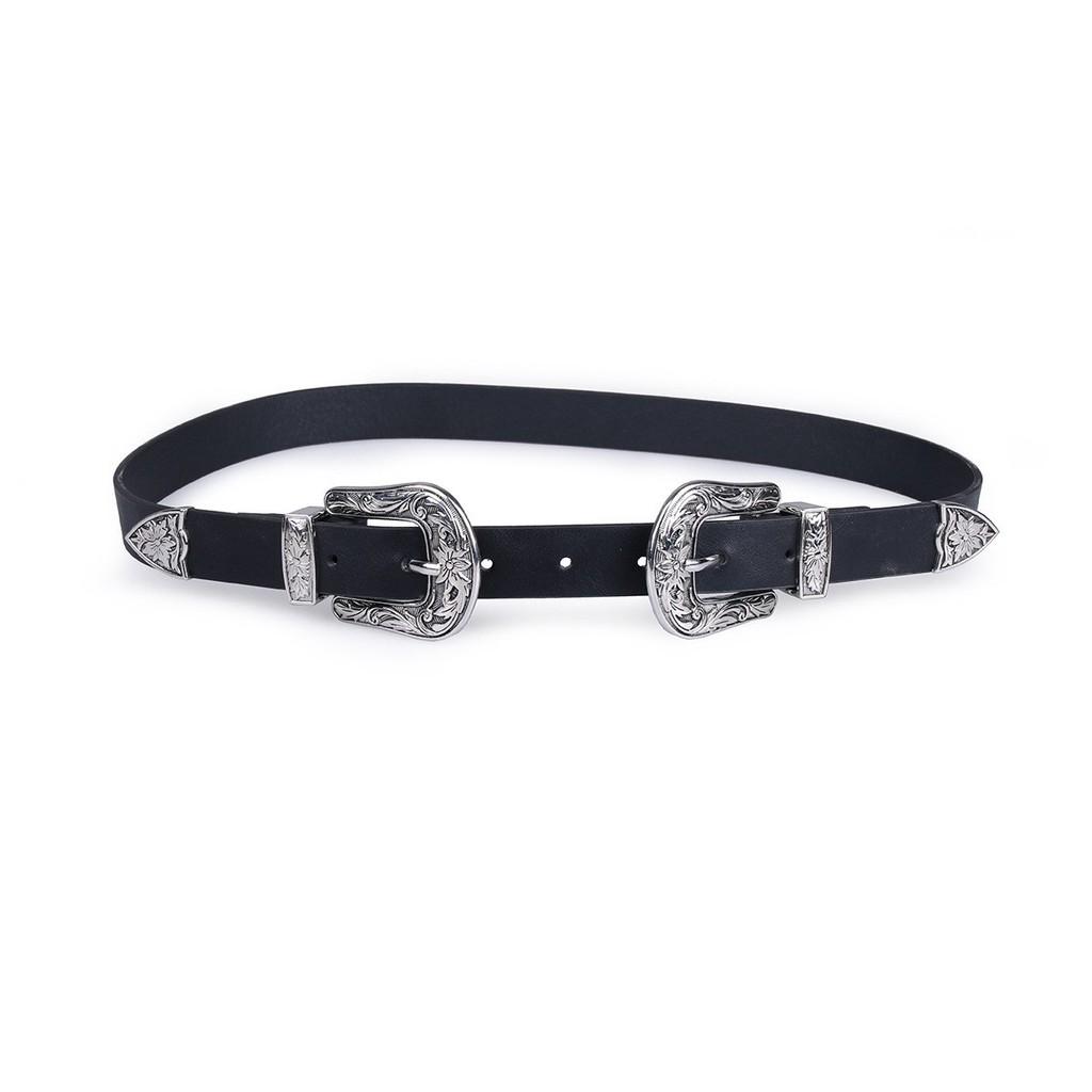 Vintage Floral Design Womens Faux Leather Belt With Alloy Buckle