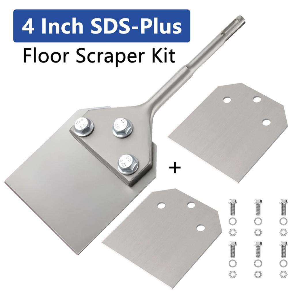 SDS Plus Rotary Hammer Drill Floor Scraper Tool Kit with 4 Inch Wide Blade for Efficient Masonry Work Power Tool Shovel