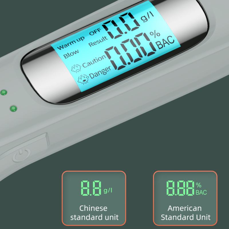 2024 New Digital Alcohol Breath Tester Mini Breathalyzer Handheld Analyzer Portable Measurement and Testing Instrument for Household Alcohol Testing