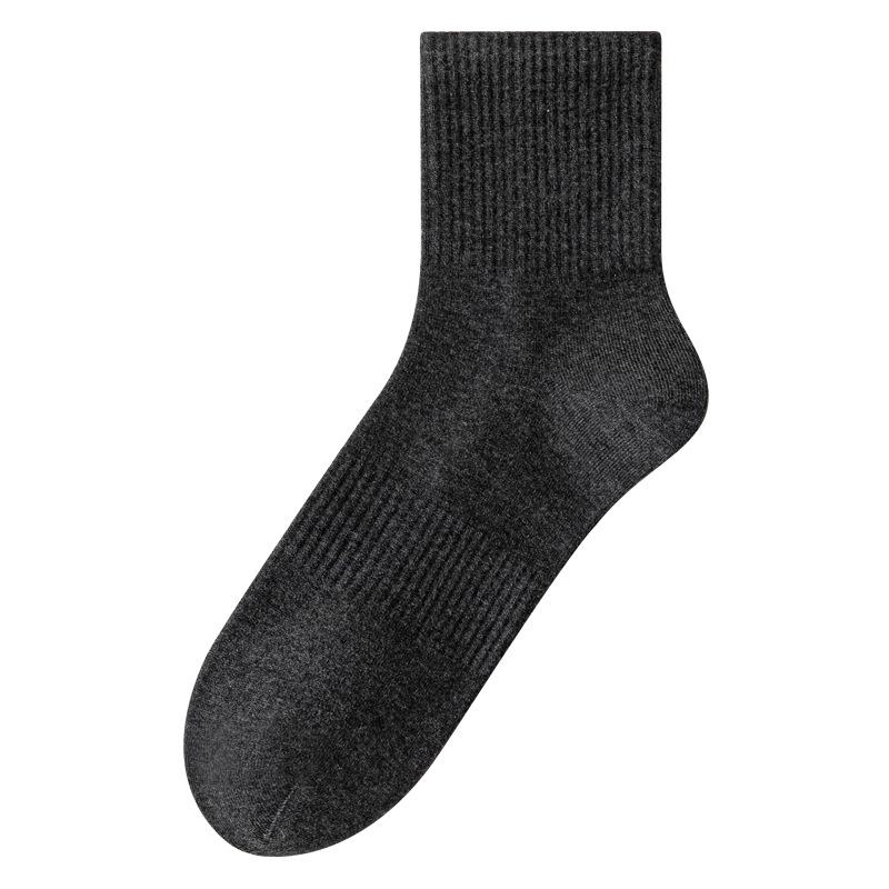 Men's Black Winter Wool-Acrylic Socks: Warm, Deodorizing, Antibacterial, All-Match.