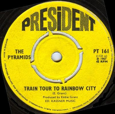 7-дюймовая пластинка ПИРАМИДЫ - Поезд в Радужный город / Джон С PT161 Президент Рекордс 1967 Великобритания Регги, Ска и Даб Б/У