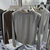 Трендовая двухсторонняя футболка из немецкого бархата с длинным рукавом для осени/зимы - теплая, модная белая базовая модель