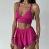 New Lace Patchwork Camisole & Shorts Pajama Set - Sexy & Comfortable Two-Piece for Women