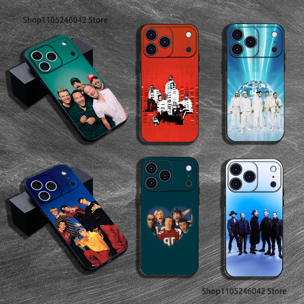 B-Backstreet Boys BSB Black Soft Cover Phone Case For iPhone 17,16,15,14,13,12,11,Pro,XS,Max,XR,Plus,E,SE4,Mini