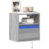VidaXL Wall-mounted TV Cabinet with LED Lights Sonoma Grey 41x31x45 Cm, Wall-mounted TV Unit, Floating TV Unit, TV Stand 852323