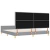 Platform Bed with Headboard Light Grey 200 x 200 cm Fabric