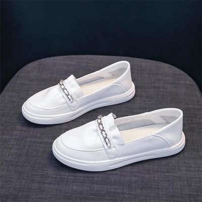 Мода Женская Мода Балетки Весна Новые Круглый Носок Мелкий Вырез Металлическая Цепочка Набор На Стопу Нескользящая Мягкая Подошва Одинарная Обувь