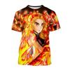 Горячая Распродажа Аниме Мультяшные Персонажи Ренгоку Кёджуру Горячий Кровяной Хип-хоп Крутая Уличная Личность Футболка с 3D-принтом