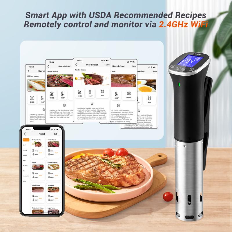 INKBIRD ISV-300W WiFi Су-вид машина 220В EU вилка IPX7 Водонепроницаемый Су-вид кукер Удаленное управление через приложение с рецептами и будильниками