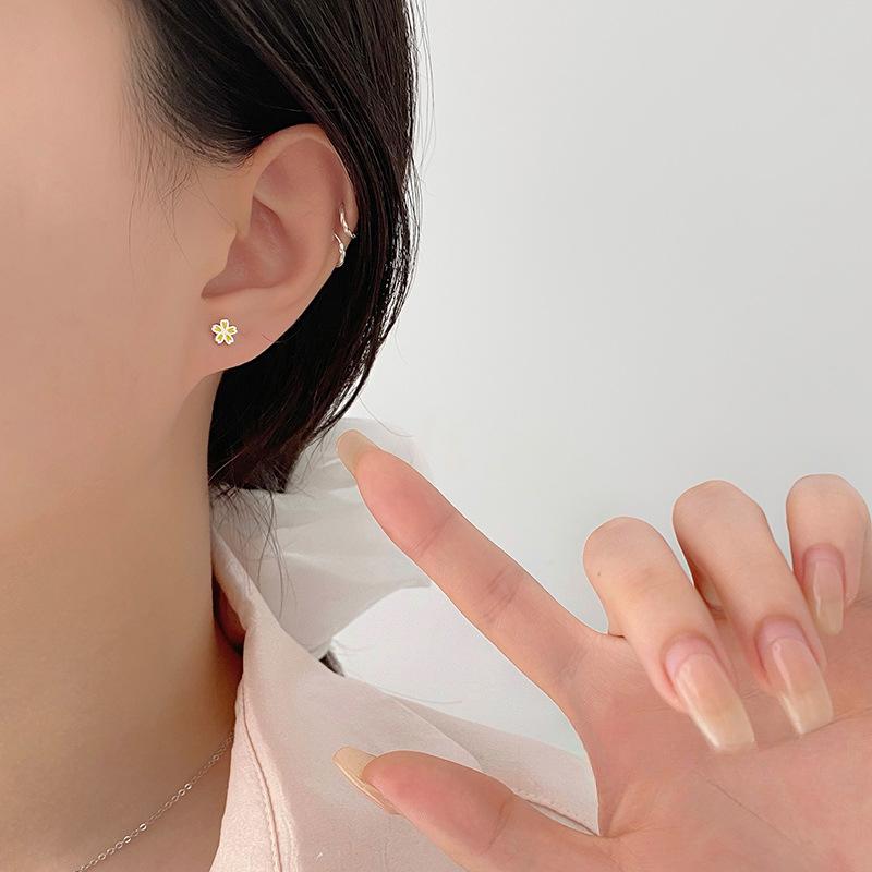 Милые серьги-гвоздики в виде цветка для женщин, милые серьги в пасторальном стиле в лесу