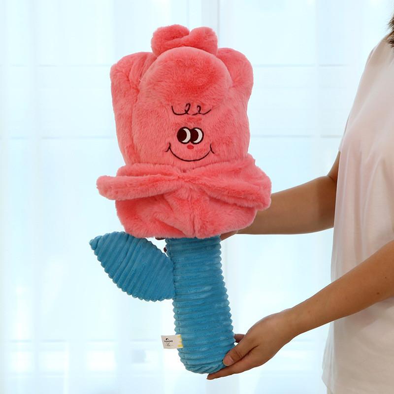 Красивые Плюшевые Цветы Розы Желтого и Розового Цвета Варианты 48 см и 85 см