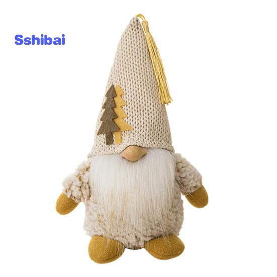 Рождественская кукла-гном, вязаная заостренная шапка ручной работы, снежинка, дерево, полная борода, милый настольный безликий гном, фаршированное украшение, товары для вечеринок, подарок