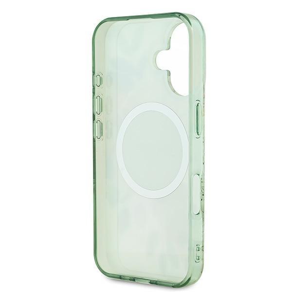 Guess Guhmp16Mhfwbdcen Iphone 16 Plus6.7 Zielony/Green Hardcase Iml Flower & Tonal Circle Magsafe