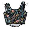 Women's Vest Printed Bra Retro  Front Strap U-neck Leaf Print