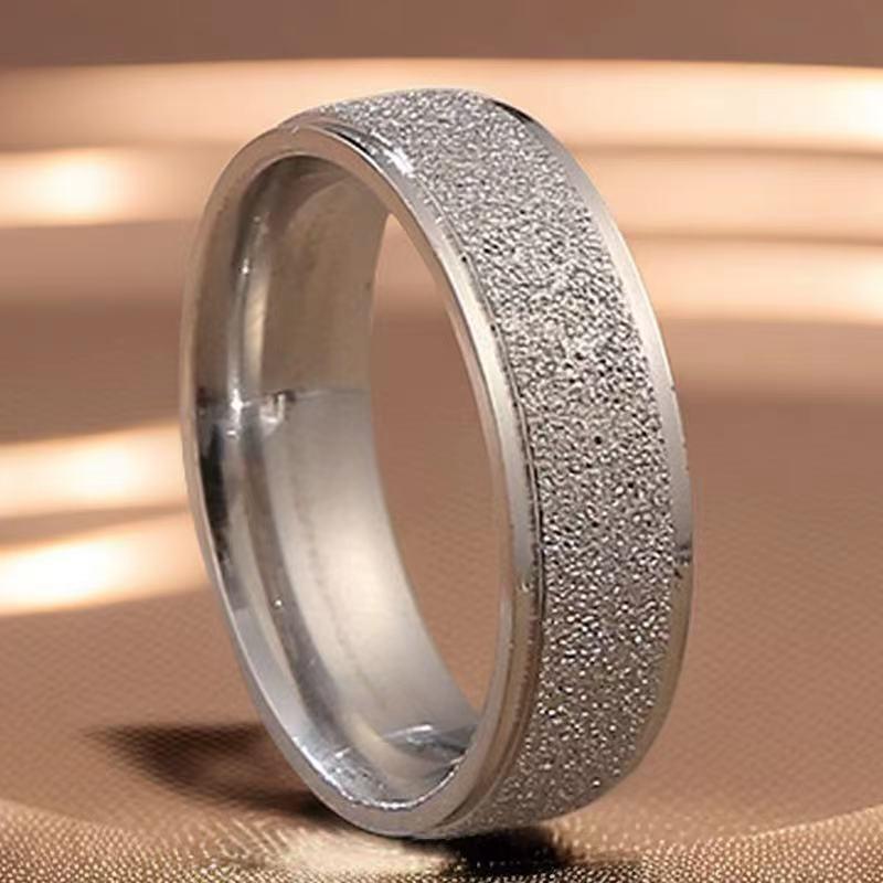 Женское простое модное матовое кольцо для пары из титановой стали