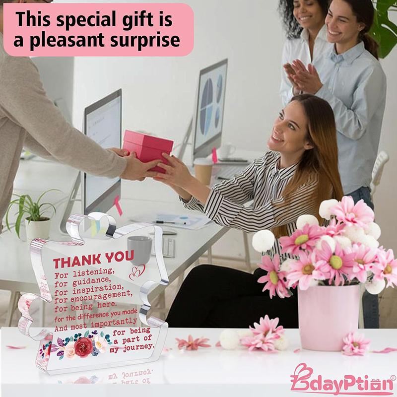 Gifts for Women Thank You Acrylic Plaque and Mini Funny Positive Chick Crochet Handmade Cute Gifts