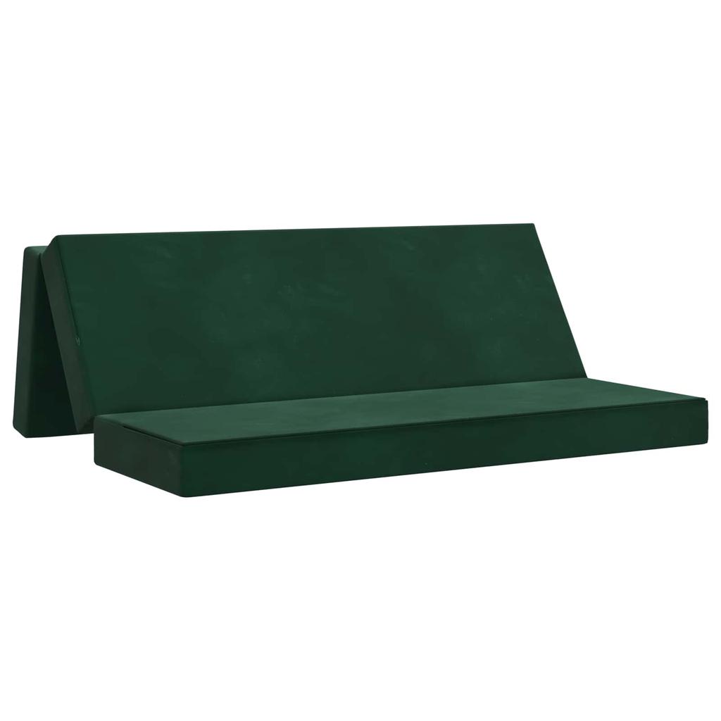 Folding Sofa Bed 180 x 67 x 45 cm Dark Green