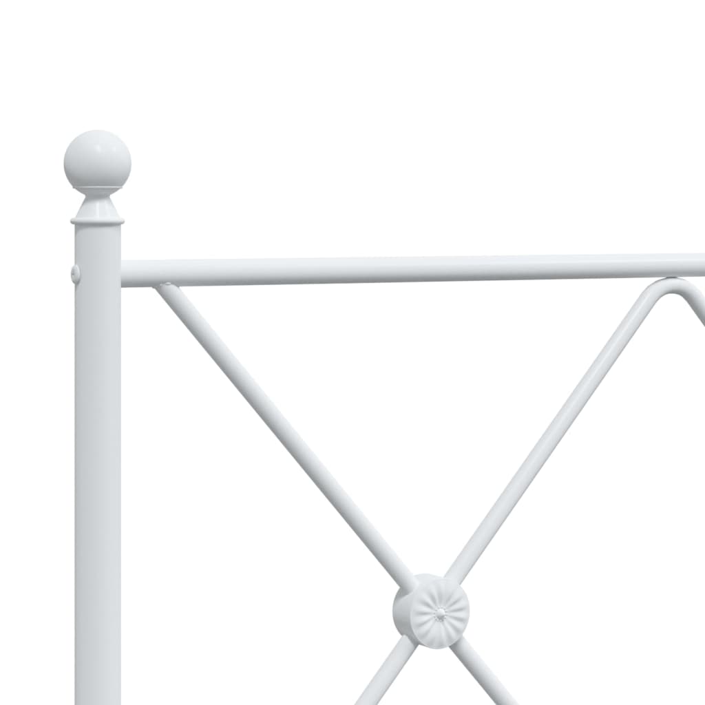 Metal Bed Frame with Headboard White 120 x 200 cm