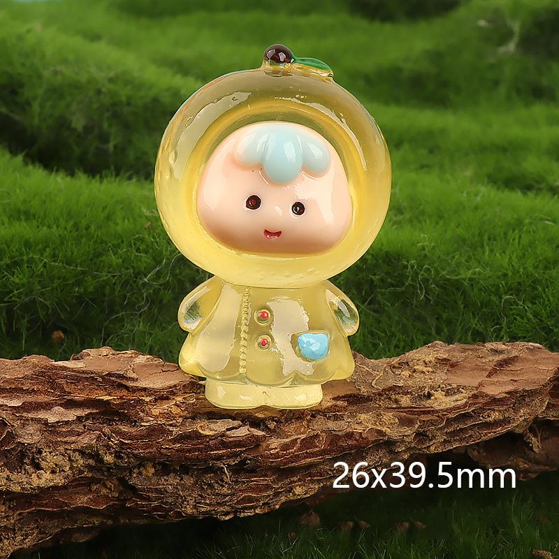 Мультяшная светящаяся кукла-фрукт Микропейзаж Украшения Миниатюрные фигурки Украшения для дома своими руками Аксессуары для салона автомобиля Подарки