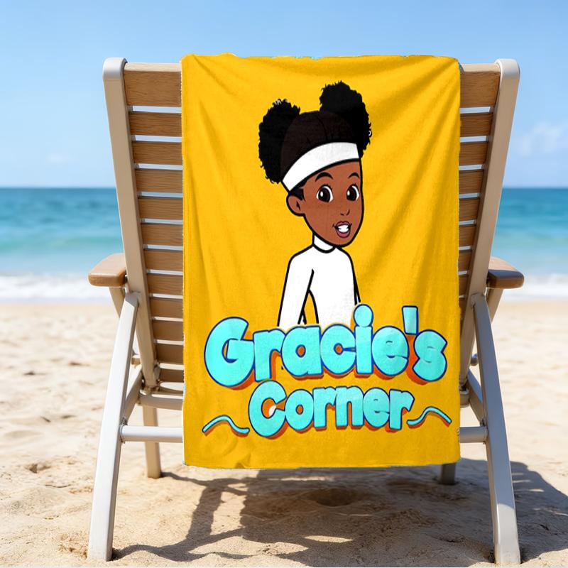 proof beach towel with a Gracie's Corner pattern - soft,absorbent,quick-drying,machine washable - perfect for swimming,camping,bathing