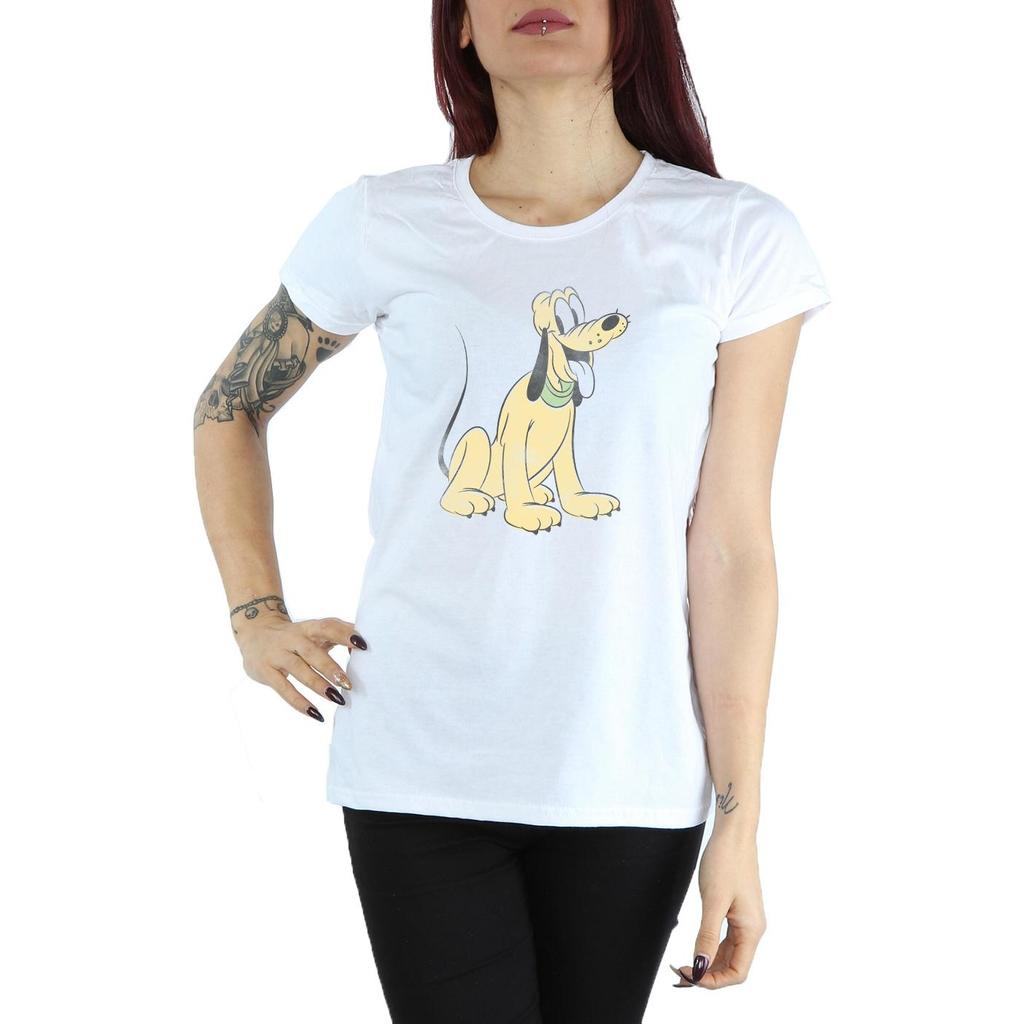 Disney Womens/Ladies Pluto Sitting Cotton T-Shirt