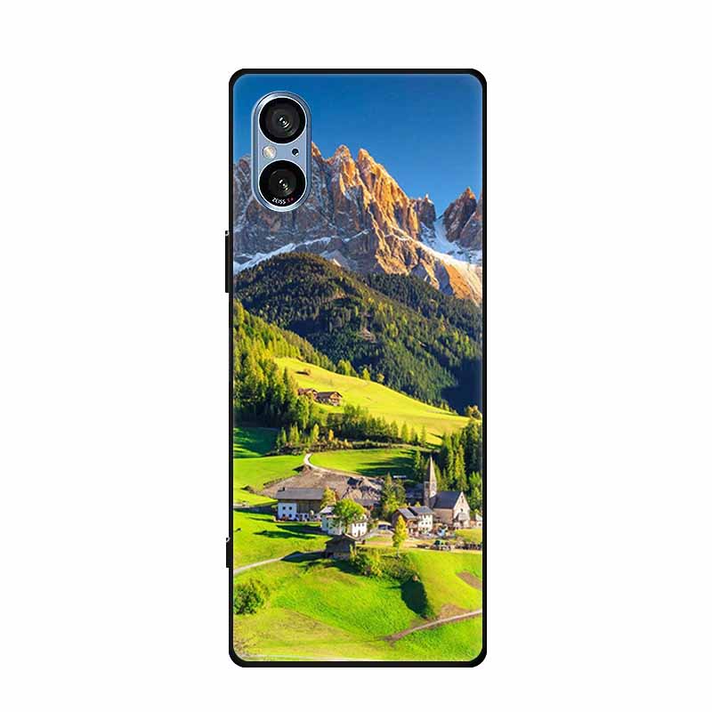 For Sony Xperia 5 V Case XQ-DE54 Lovely Soft TPU Silicone Painted Cat Phone Cover For SONY Xperia 5 V 5G 5V 2023 Shell Bumper