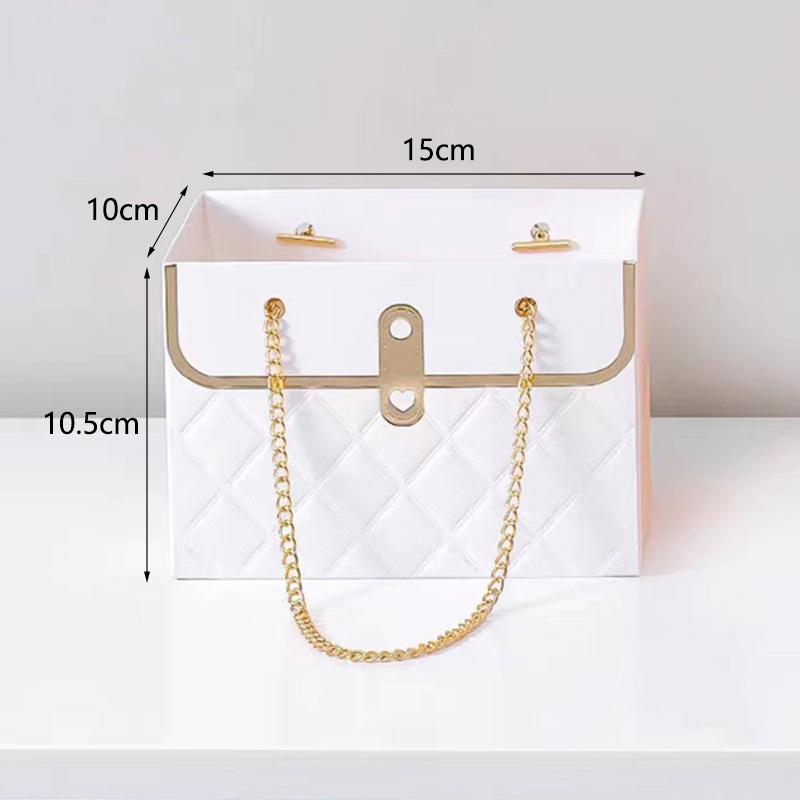 Hand Bag Shape Creative 4pcs Rose Flower Packaging Box Flower Shop Wedding Valentines Day Birthday Gift Wrapping Paper Bag Box