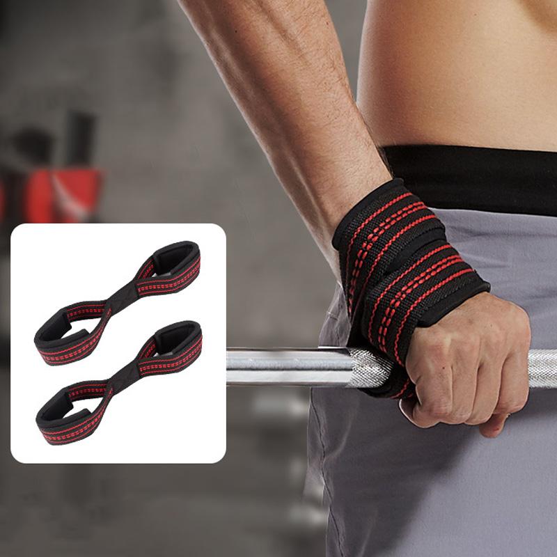 2 шт. браслет для тяжелой атлетики мужские фитнес-усилители для тяжелой атлетики противоскользящие ремни на запястьях перчатки для штанги гантели регулируемые фитнес-ленты
