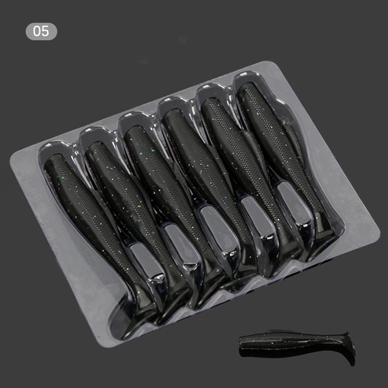 6Pcs Tpr Soft Lure 8 Cm Rubber Fishing Lure Shad Swim Baits Silicone Bait