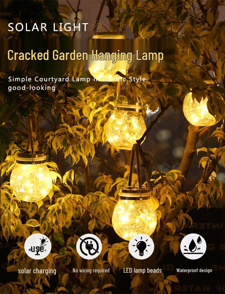 Waterproof Solar Garden Light - Crackle Tree Decorative Lamp for Outdoor Courtyard Atmosphere
