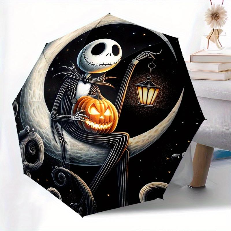 The Nightmare Before Christmas Automatic Umbrella - Tri-fold Portable Umbrella, Best Holiday Gift for Men and Women, Durable Iron Frame, Pla