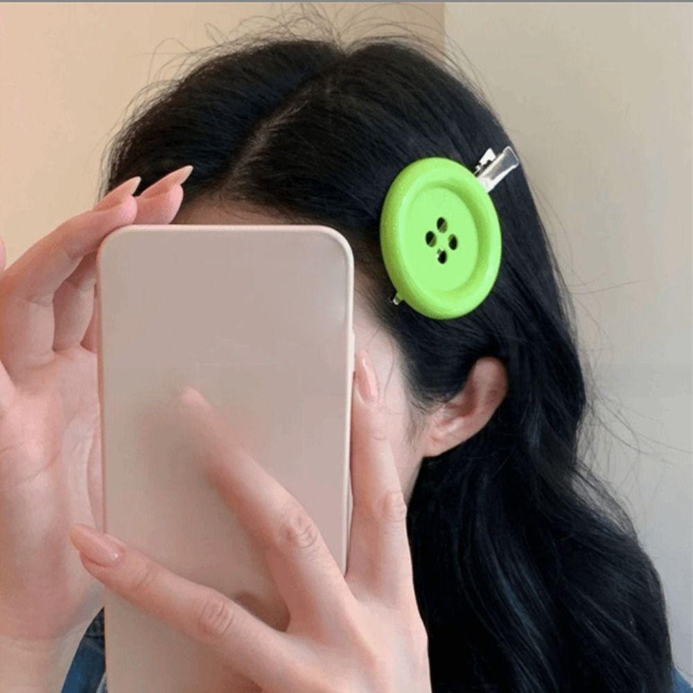 Extra Large Button Y2K Hair Clip Side Clip Harajuku Hair Clip New Side Hair Clip
