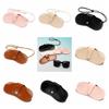 Halter Sunglasses Storage Clip Pu Leather Eyeglasses Case Fashion Glasses Storage Bag  Female