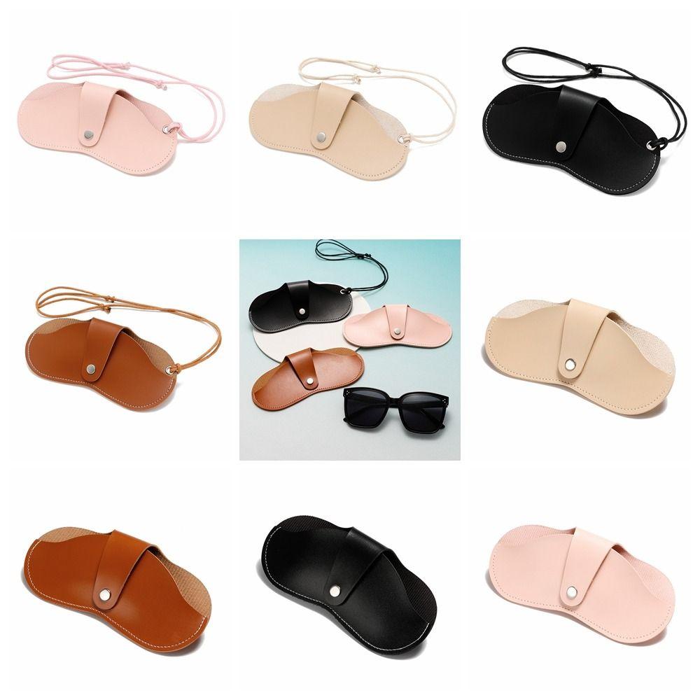 Halter Sunglasses Storage Clip Pu Leather Eyeglasses Case Fashion Glasses Storage Bag  Female