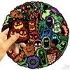 50Pcs/Set Neon Color. KUSO Funny Halloween Scary Horror Stickers DIY Fashion Waterproof Doodle Decals Stickers