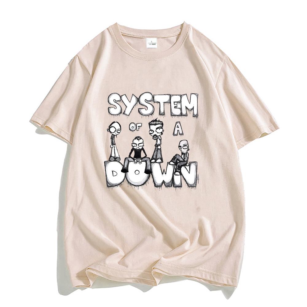 Рубашки System of A Down, 100% хлопок, летняя футболка, креативная графическая футболка с принтом, мужская уличная футболка, повседневные футболки с ретро-группой