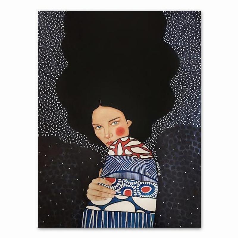 Абстрактные волосы девушки цветы птицы настенная живопись на холсте постеры на скандинавскую тематику и принты винтажные настенные панели для декора гостиной без рам