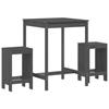 VidaXL 3-piece Garden Bar Set Grey Solid Pine Wood, Pub Set, Patio Bar Set, Table Set 3157735