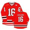Шарль №16 ЛеКлер Хоккейная футболка с номером 16 Длинный рукав Унисекс V-образный вырез Дизайн с графикой 3D-печать Футболки Мужские Женские Мерч